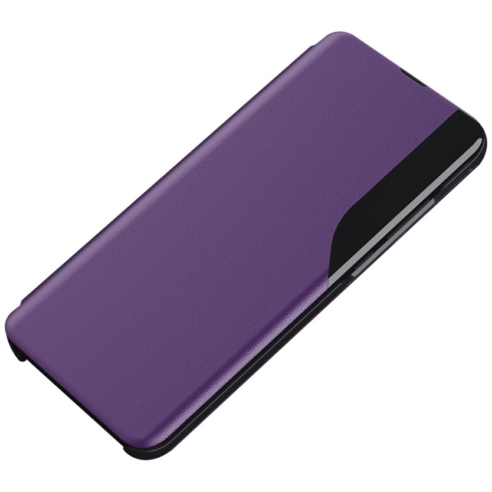 Samsung Galaxy S25 Ultra Leder Hülle Small Window View Flip Case - Violett