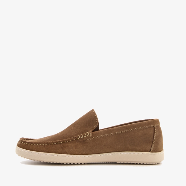 Van Beers suede heren instappers bruin
