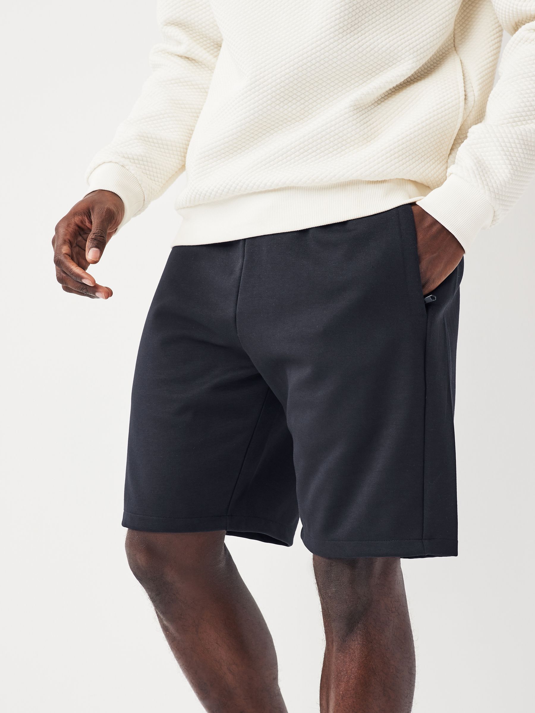 Donkerblauw - Jersey shorts met ritszakje