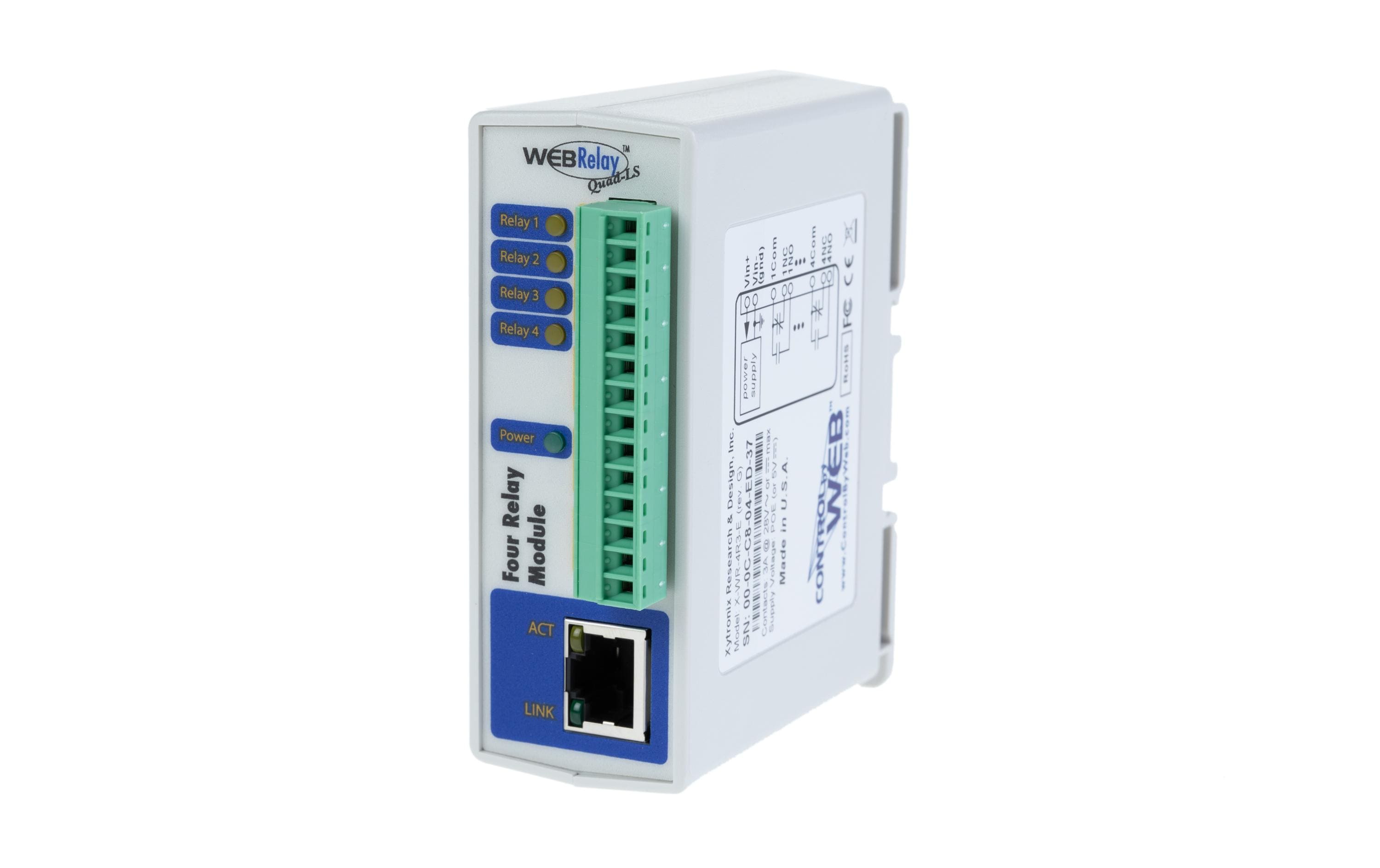IP-Relais Extern 4 Ausgänge<br>WebRelay für EntryCom IP Pro, 4 Schaltausgänge + PoE (9137411E)