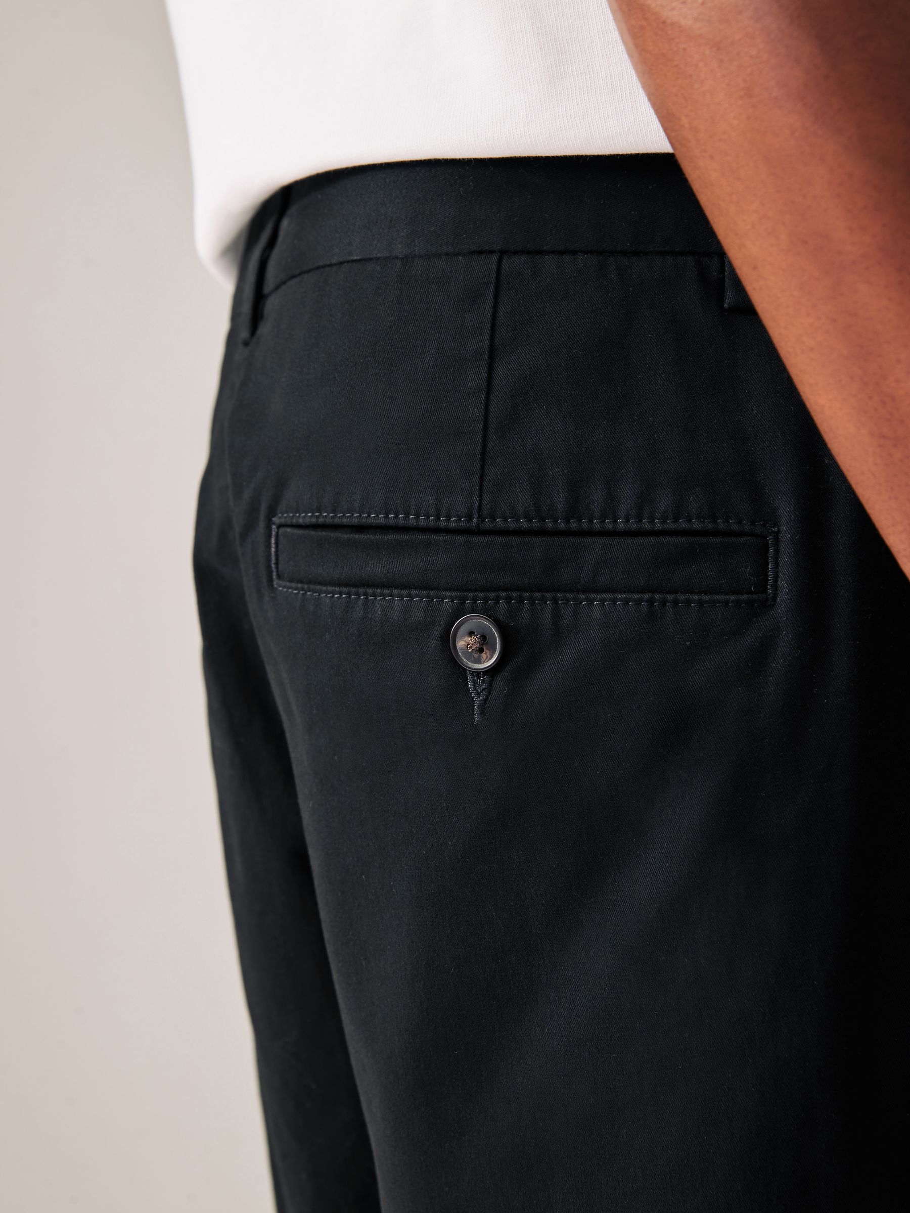 Zwart/marineblauw - Straight fit - Set van 2 chinoshorts met stretch