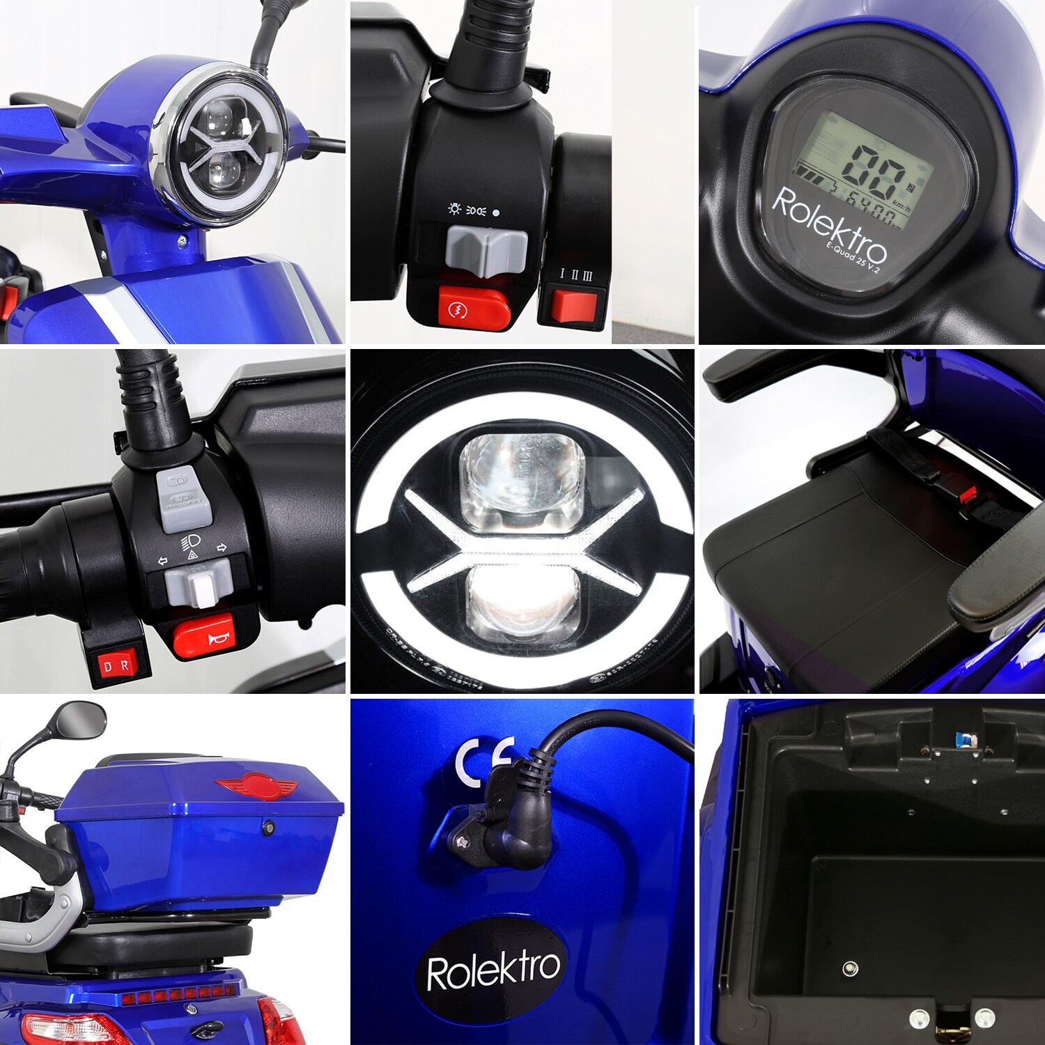 Rolektro E-Quad 25, Blau, 1000 Watt