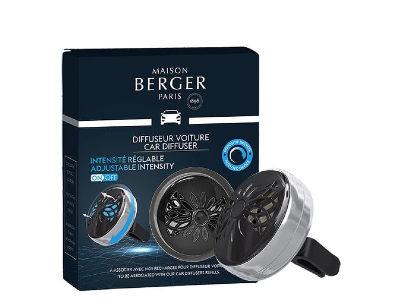 Maison Berger Autodiffusor Technik Flower Schwarz/Silber Lufterfrischer für Auto
