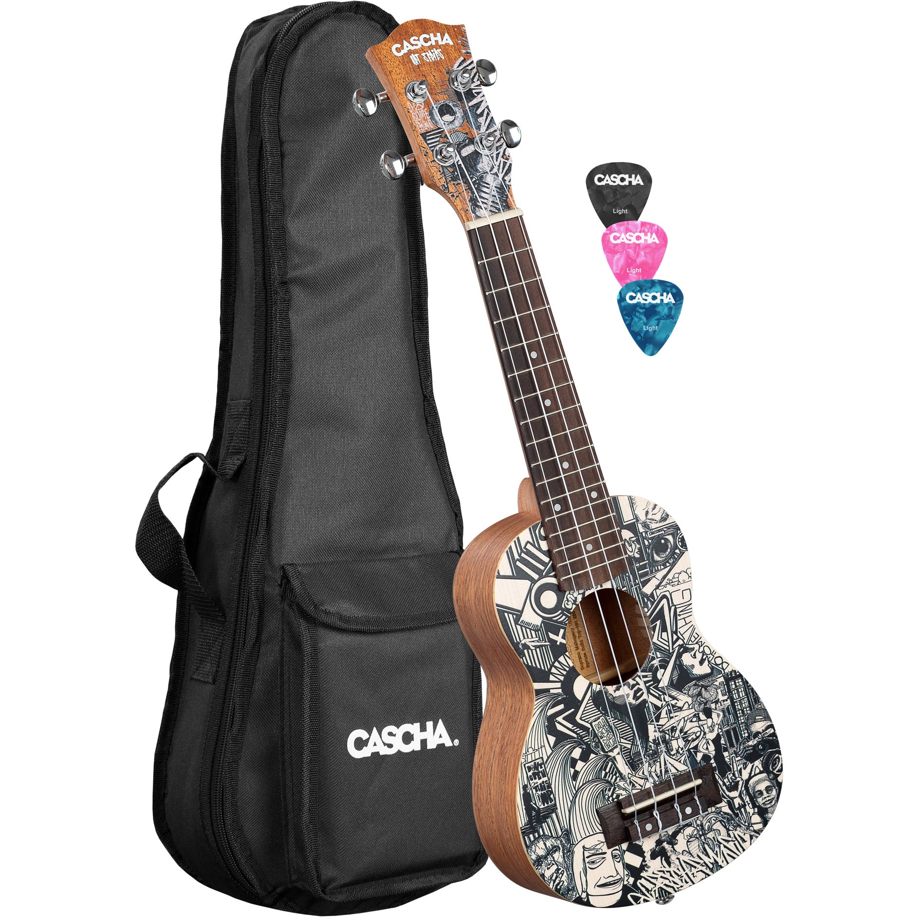 Cascha HH 2601 Sopran Art Series Sketch sopraan ukelele set