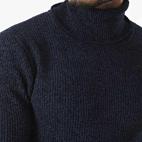 Pull Col Roulé Bleu Marine