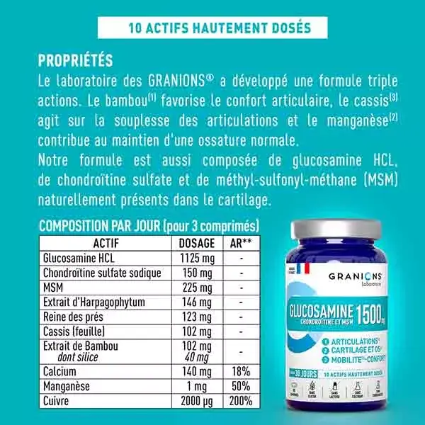 Granions Glucosamina 1500 mg 90 comprimidos
