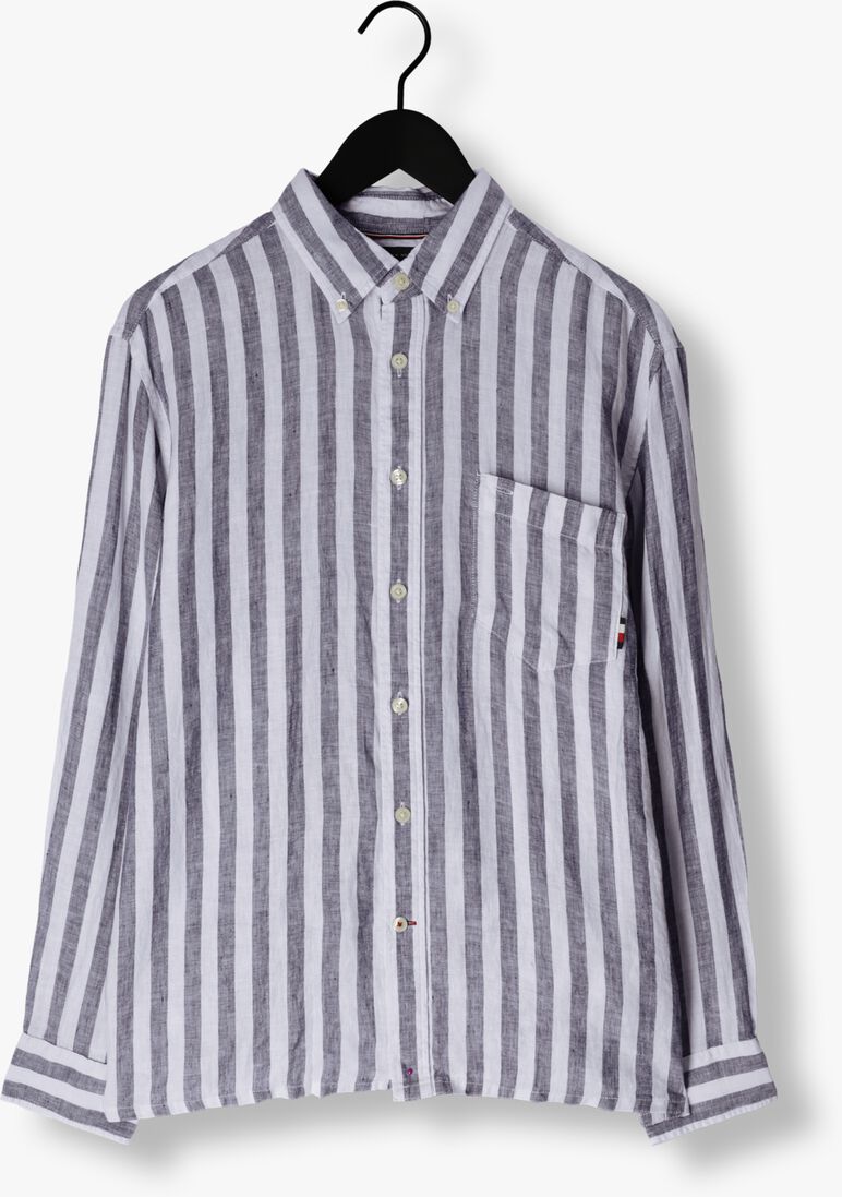 TOMMY HILFIGER blauw/wit gestreepte tommy hilfiger casual overhemd breton linen stripe cf shirt