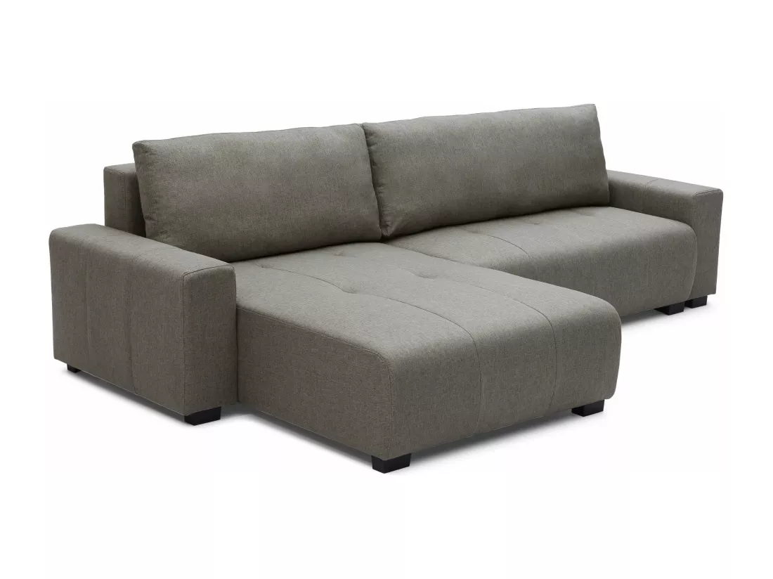 Canapé d'angle convertible élégant Malone Tissu Gris taupe