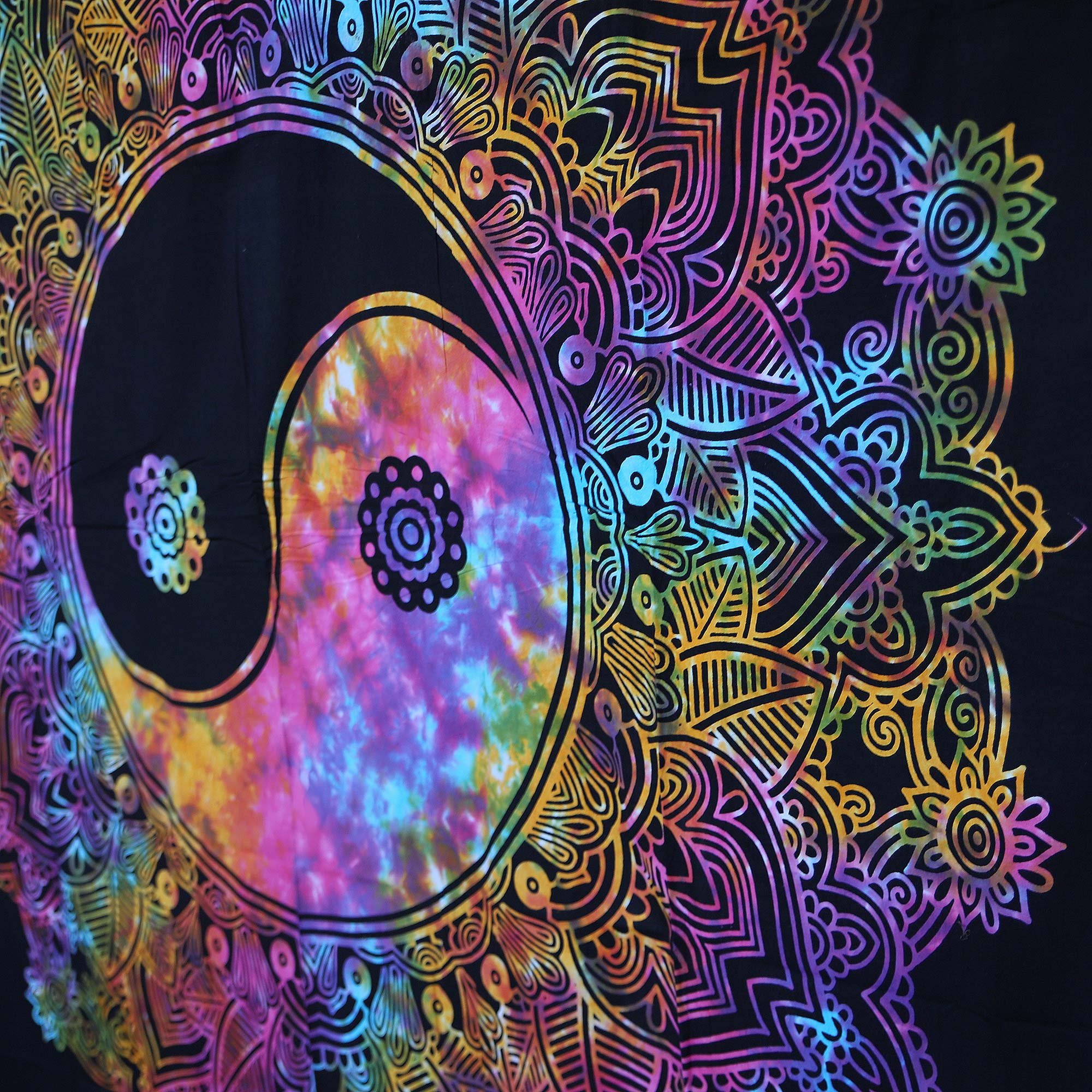Multifunktionstuch 'Yin Yang', multicolor, schwarz, B 213 cm, H 244 cm von fischer's lagerhaus