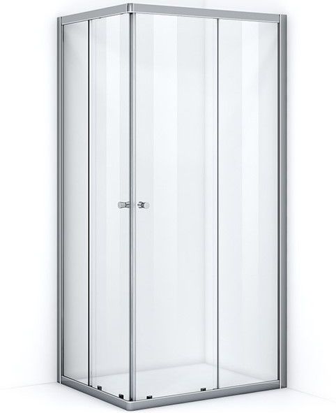 Ruby Essence Douchecabine | 100x80 cm Chroom Helder glas Schuifdeur Rechthoek