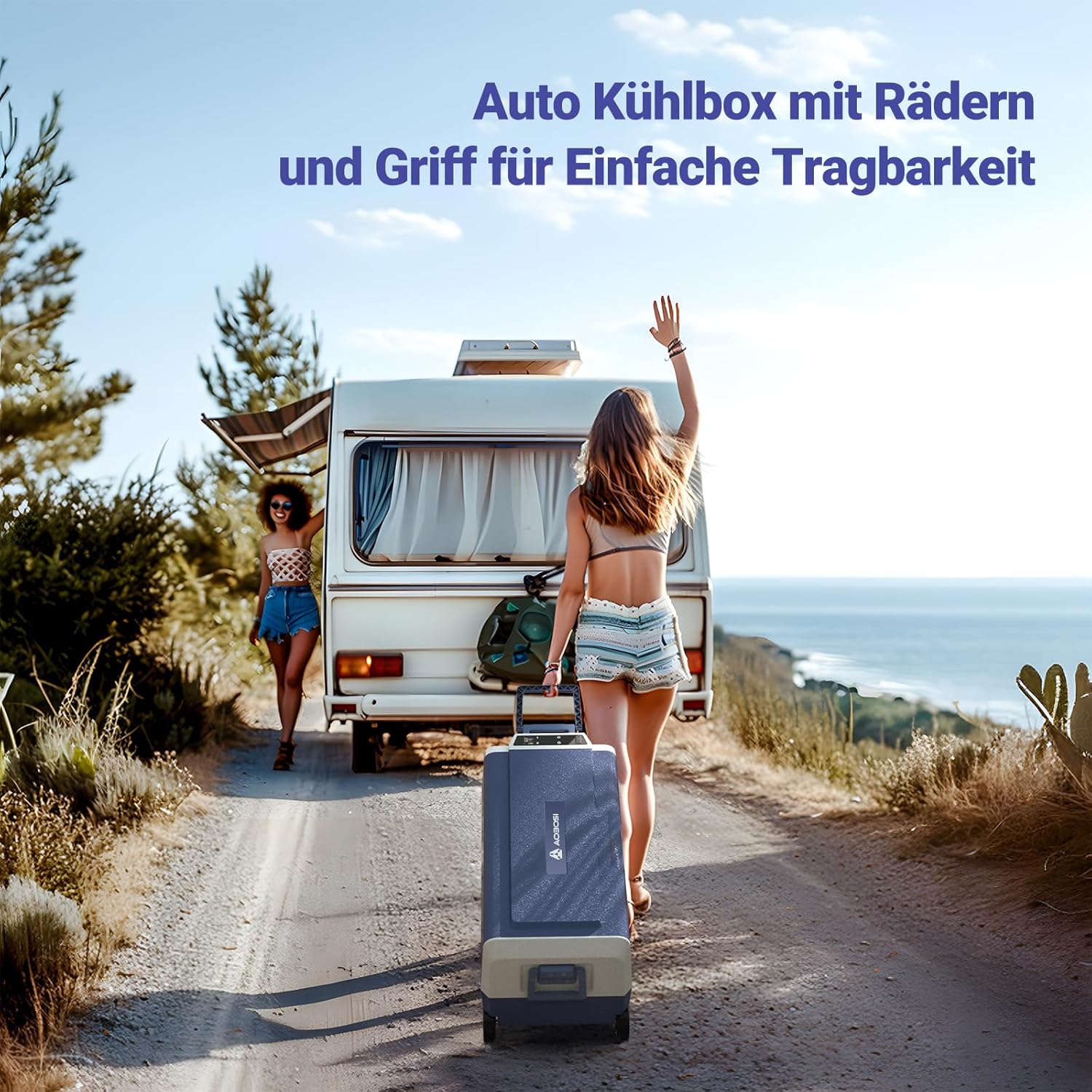 AAOBOSI Kompressor Kühlbox 36L, kühlbox Auto 12v 230v mit APP-Steuerung, -20℃ bis 20℃ Camping kühlschrank, für Wohnmobil, Boot, Autoreisen
