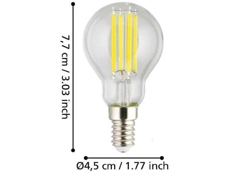 EGLO Leuchten Lampe 2.2 W E14 Warmweiss LED-Leuchtmittel mit klarem Glas