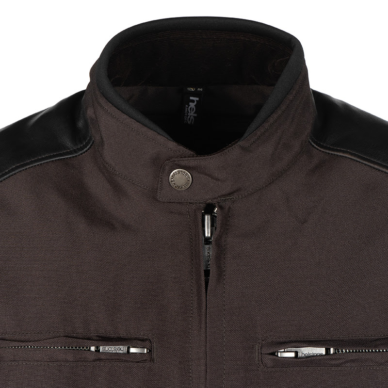 Helstons - Blouson Ace Tissu Cuir Marron