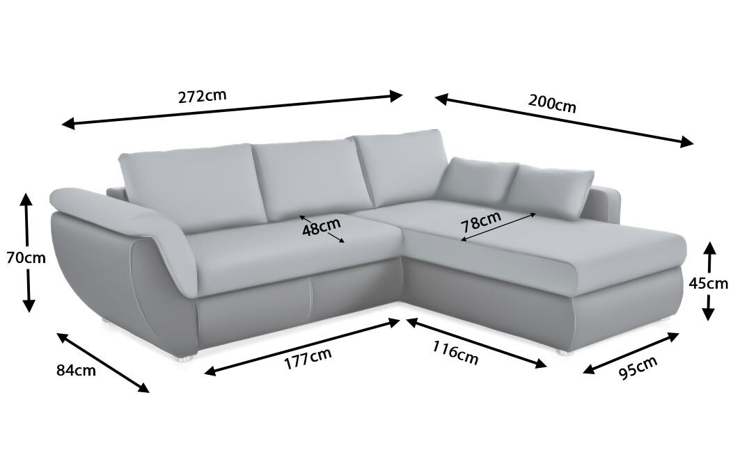 Ecksofa Torgau Strukturstoff Beige/Dunkelbraun