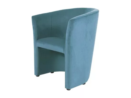 Fauteuil cabriolet confort velours turquoise Tisso
