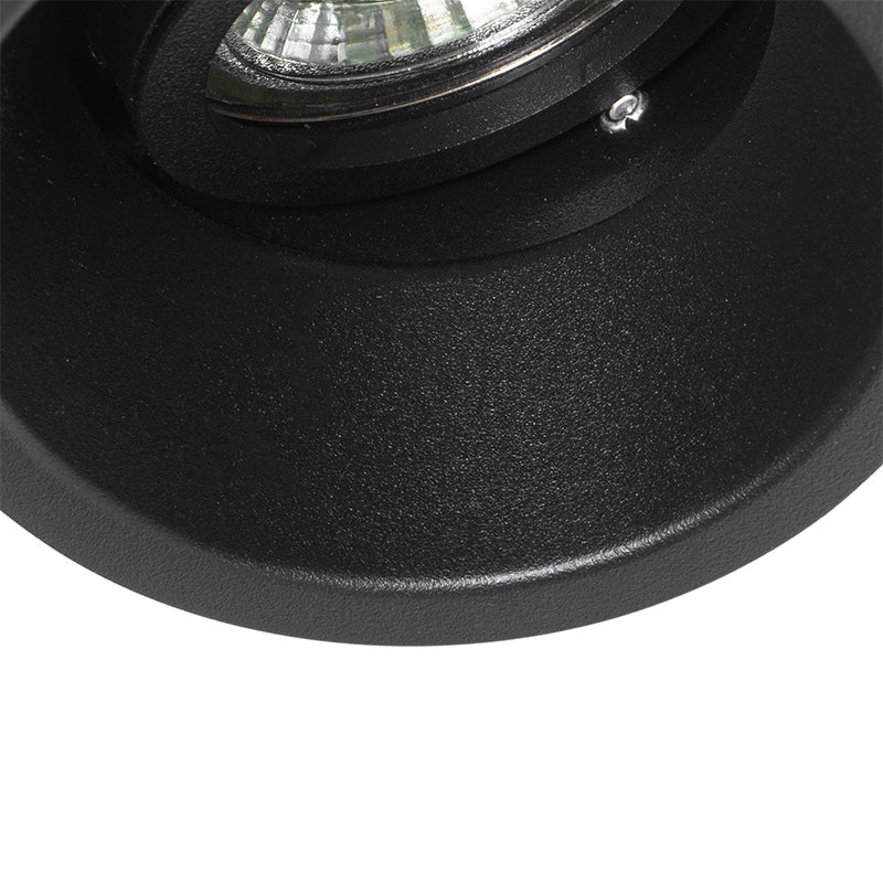 Inbouwspot, zwart, draai- en kantelbaar - aluminium