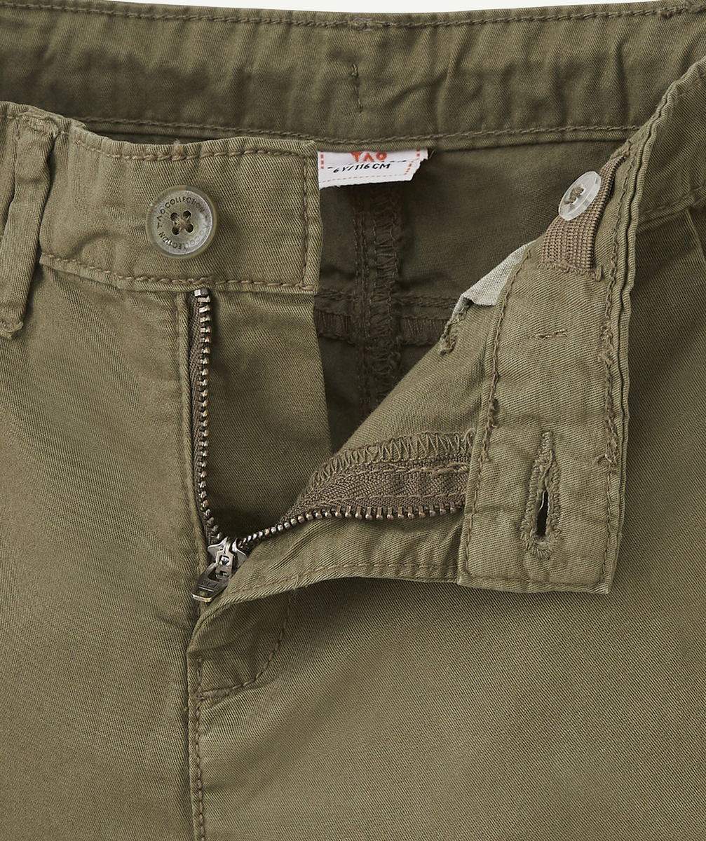 BERMUDA CHINO GARÇON KAKI EN COTON