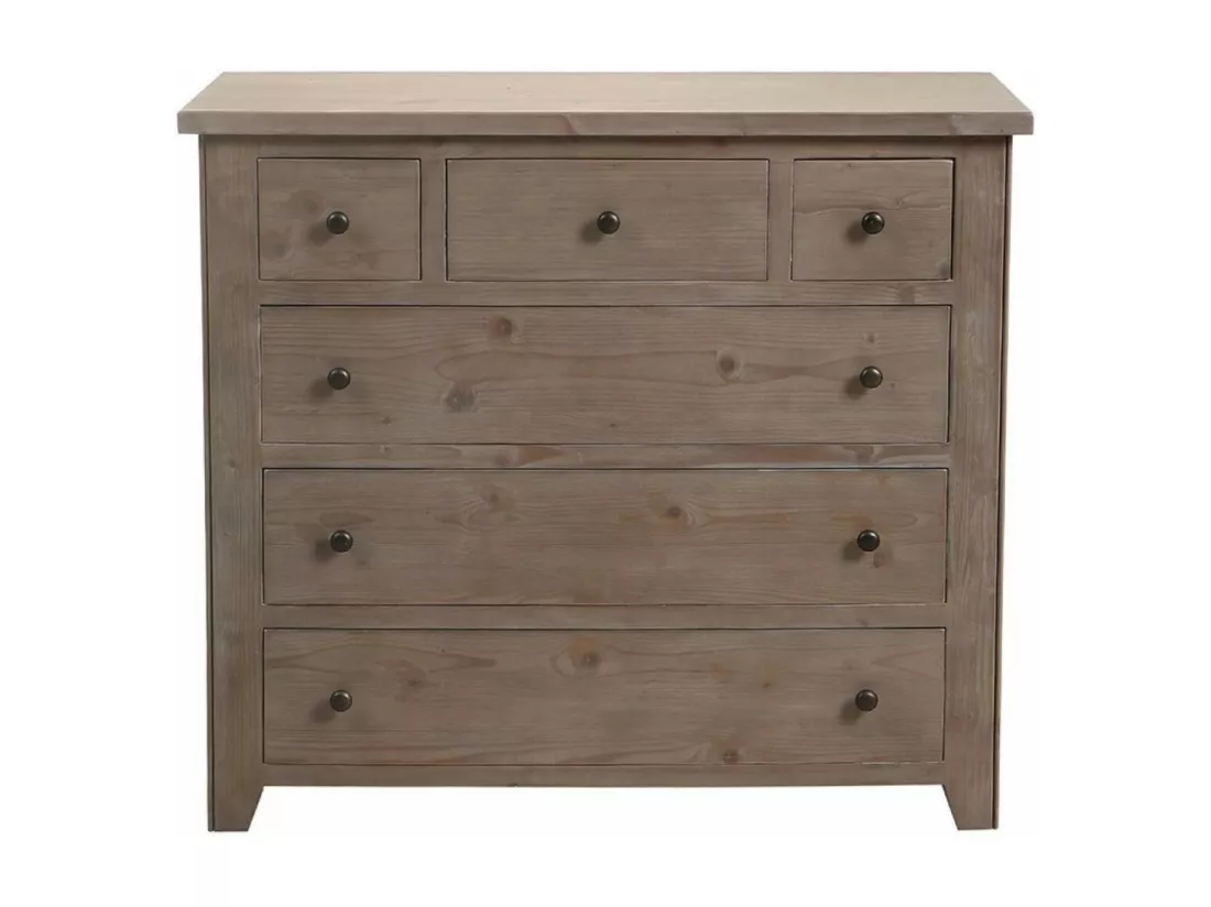 Commode 6 tiroirs Bois Marron - First Interior's