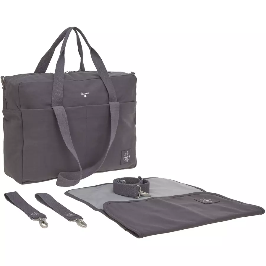 LÄSSIG Wickeltasche Green Label Cotton Essential Bag anthrazit