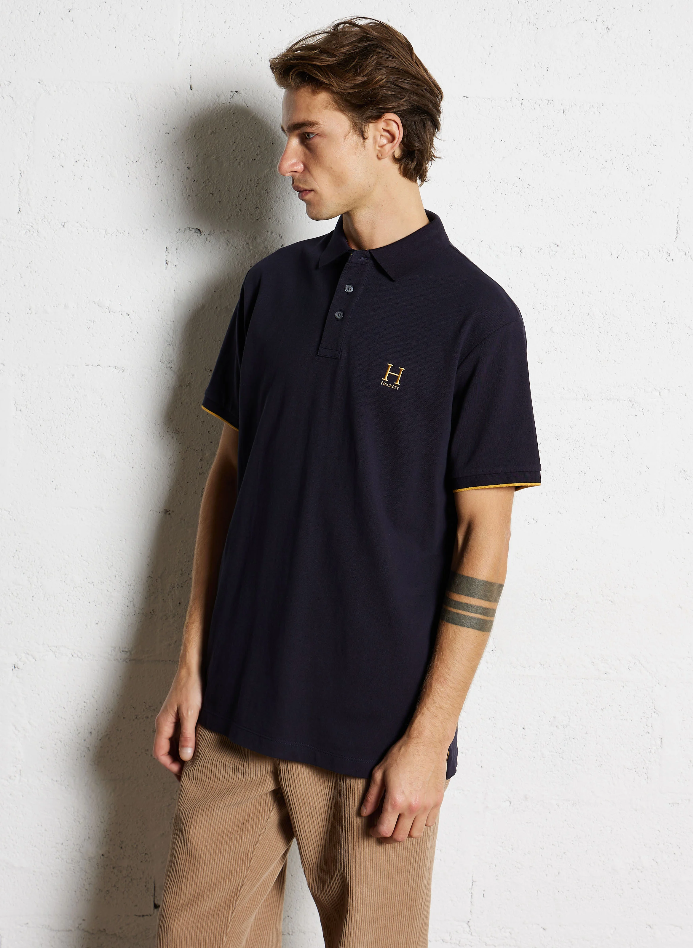 Polo droit en coton | Bleu