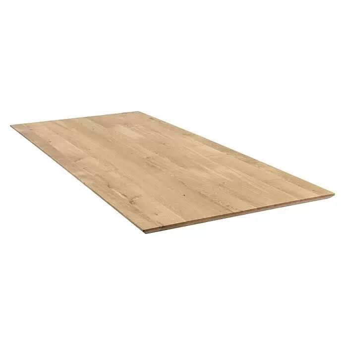 Tischplatte mit Schweizer Kante (Eiche, 200 x 85 x 2,6 cm)