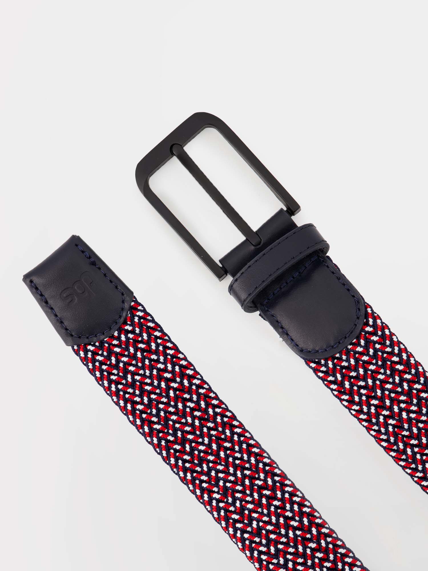 Ceinture Homme Tressée & Elastiquée Bleu Blanc Rouge