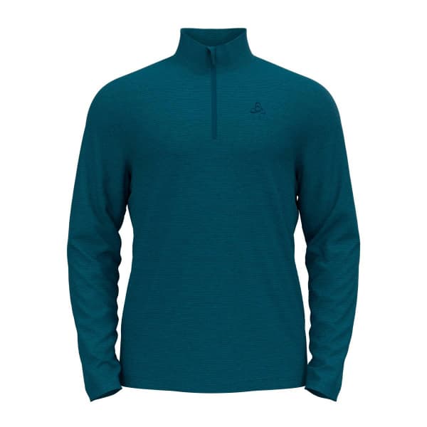Veste polaire ski rando ODLO ROY MIDLAYER 1/2 ZIP SAXONY BLUE/DEEP DIVE