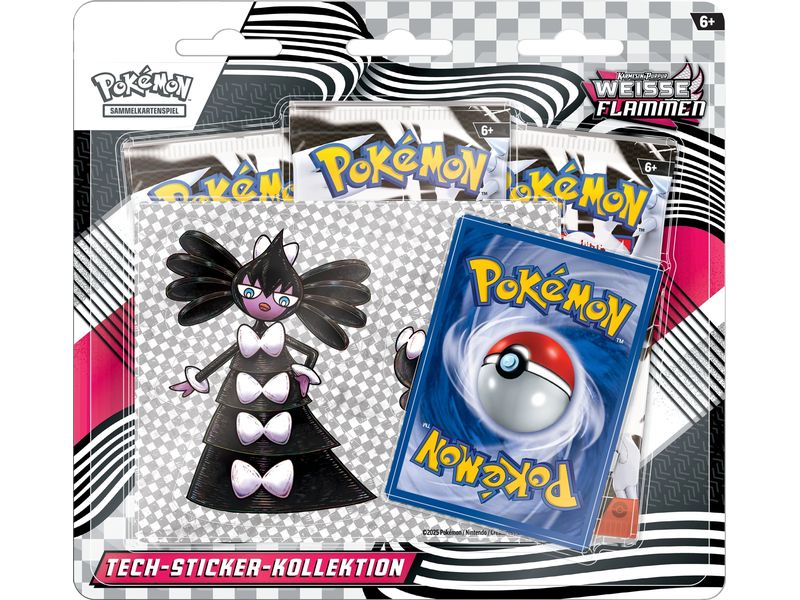 The Pokémon Company Weisse Flammen Tech-Sticker Collection Box mit Stickern und Boostern zu Pokémon