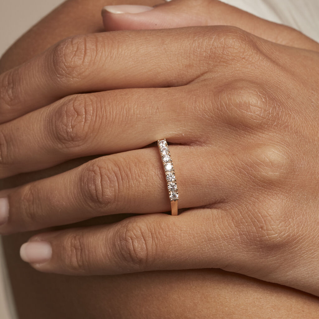 Bague Isee Plaqué Or Jaune Oxyde De Zirconium