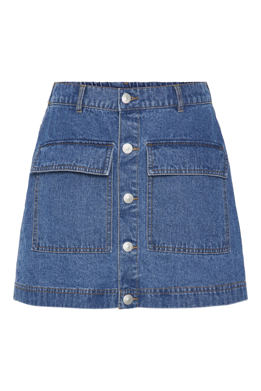 Pieces Pcchrissy Short Denim Skirt Pwp Mm 4717073 medium blue denim