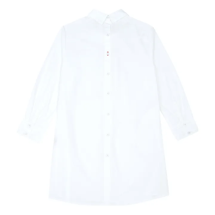 Longlivethequeen Robe Chemise Inversée Coton Bio | Blanc