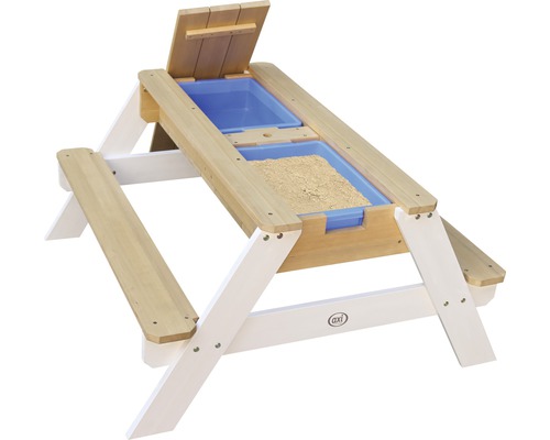 Kinderpicknicktafel Nick, hout, bruin en wit