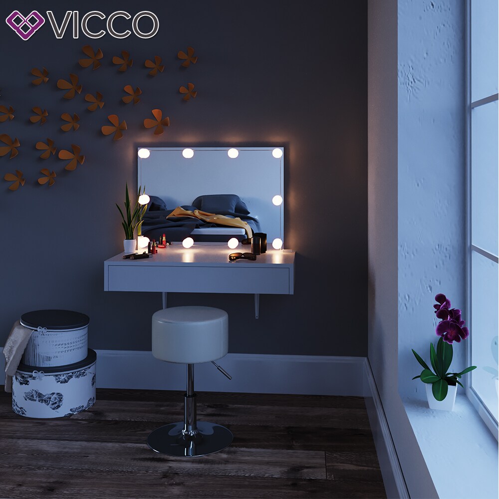 Vicco Schminktisch Alessia Frisiertisch Kommode Frisierkommode Spiegel Weiß inklusive Hocker