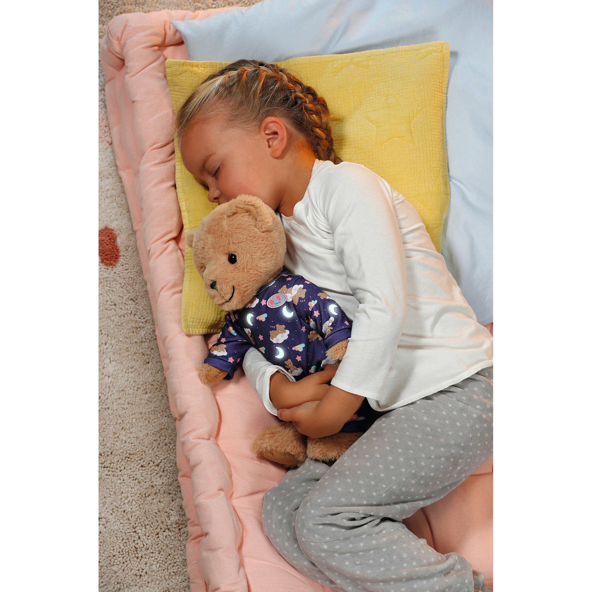 Zapf Creation - BABY BORN Puppen Outfit Teddy Schlafanzug, Glow in the Dark 43cm