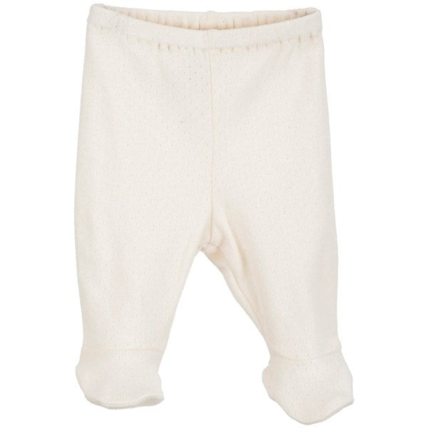Baby Pre Pants W. Feet Offwhite - Serendipity