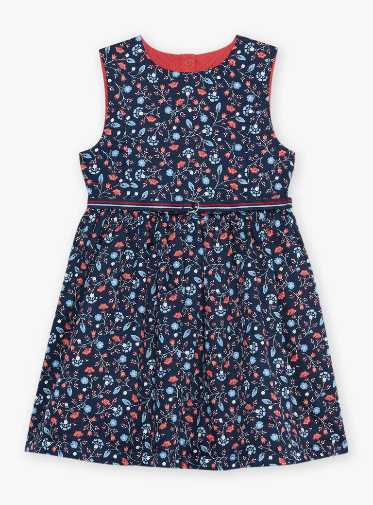 Robe réversible rouge et bleu marine