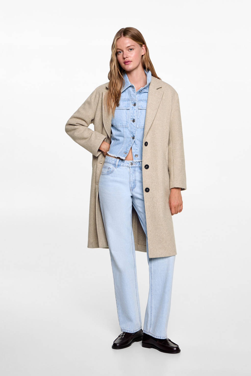 MANGO TEEN manteljas lichtbruin