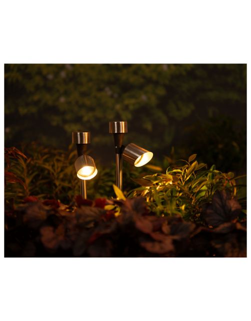 Lumineo Solar Tuinspot - Tuinverlichting - 23.5 cm Rvs 1 led