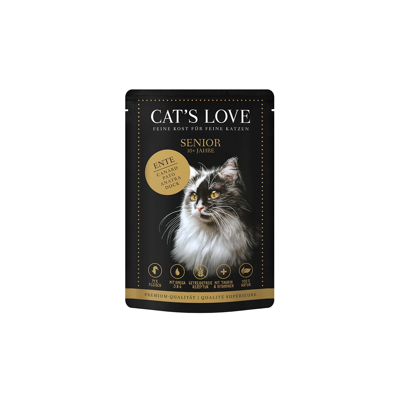 CAT'S LOVE Nassfutter Katze Senior in Gelee Ente 12x85 g