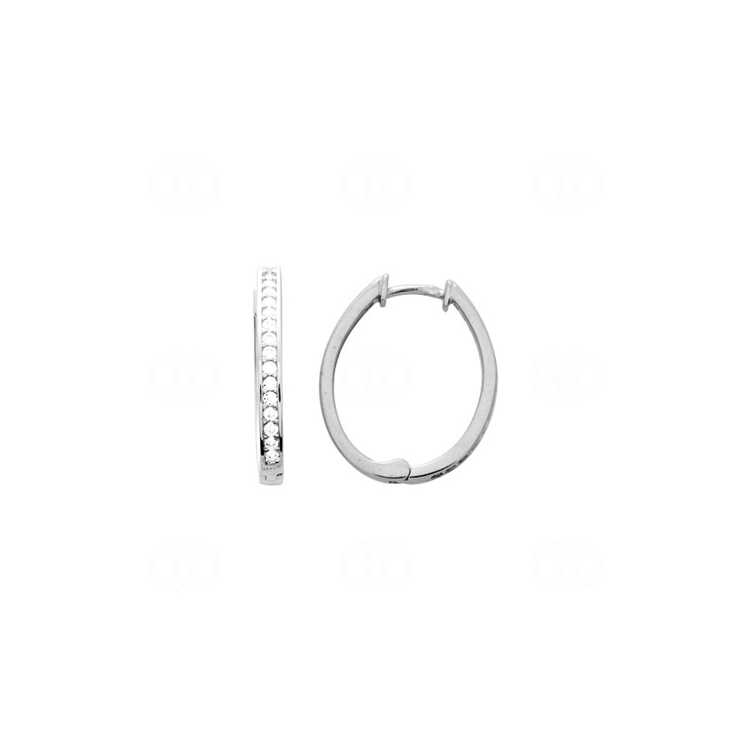 Kreolen 925 Silber rhodiniert mit Zirkonia