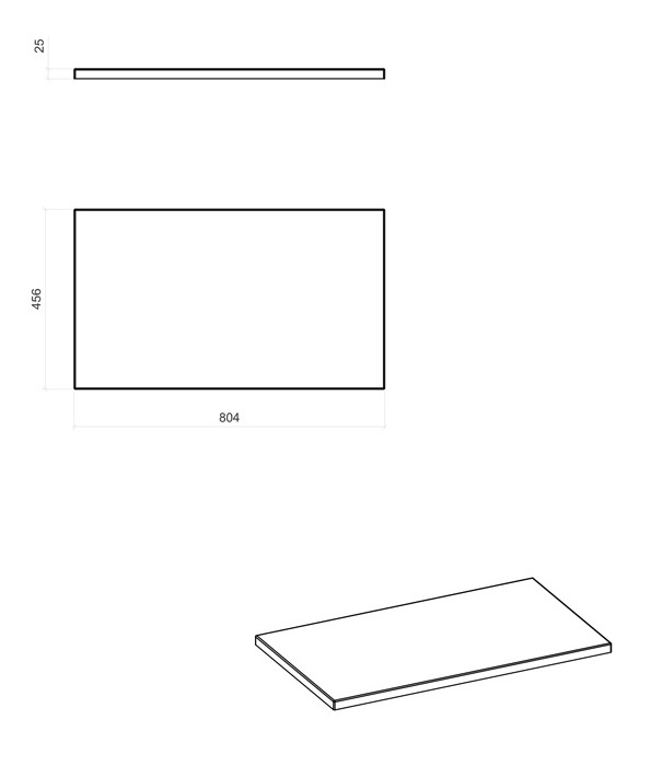 Comad Capri Oak 891 wastafel toppaneel 81x46cm eiken