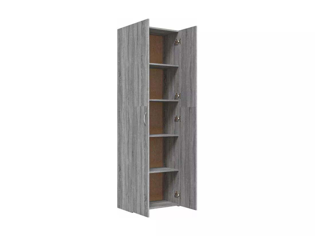 Armoire de bureau Sonoma gris 60x32x190 cm Bois d'ingénierie