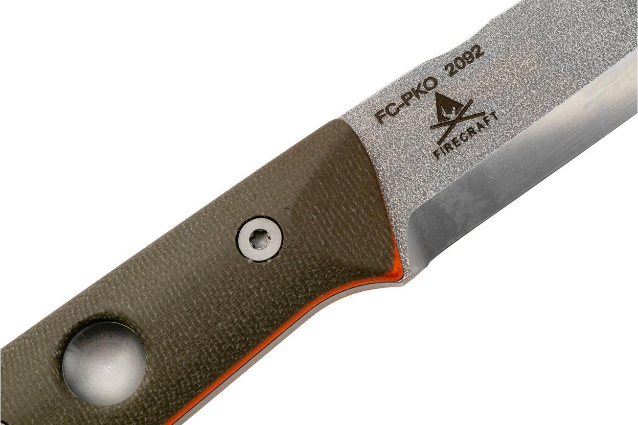 White River Firecraft Puukko FC-PKO Green Orange Micarta, bushcraftmes