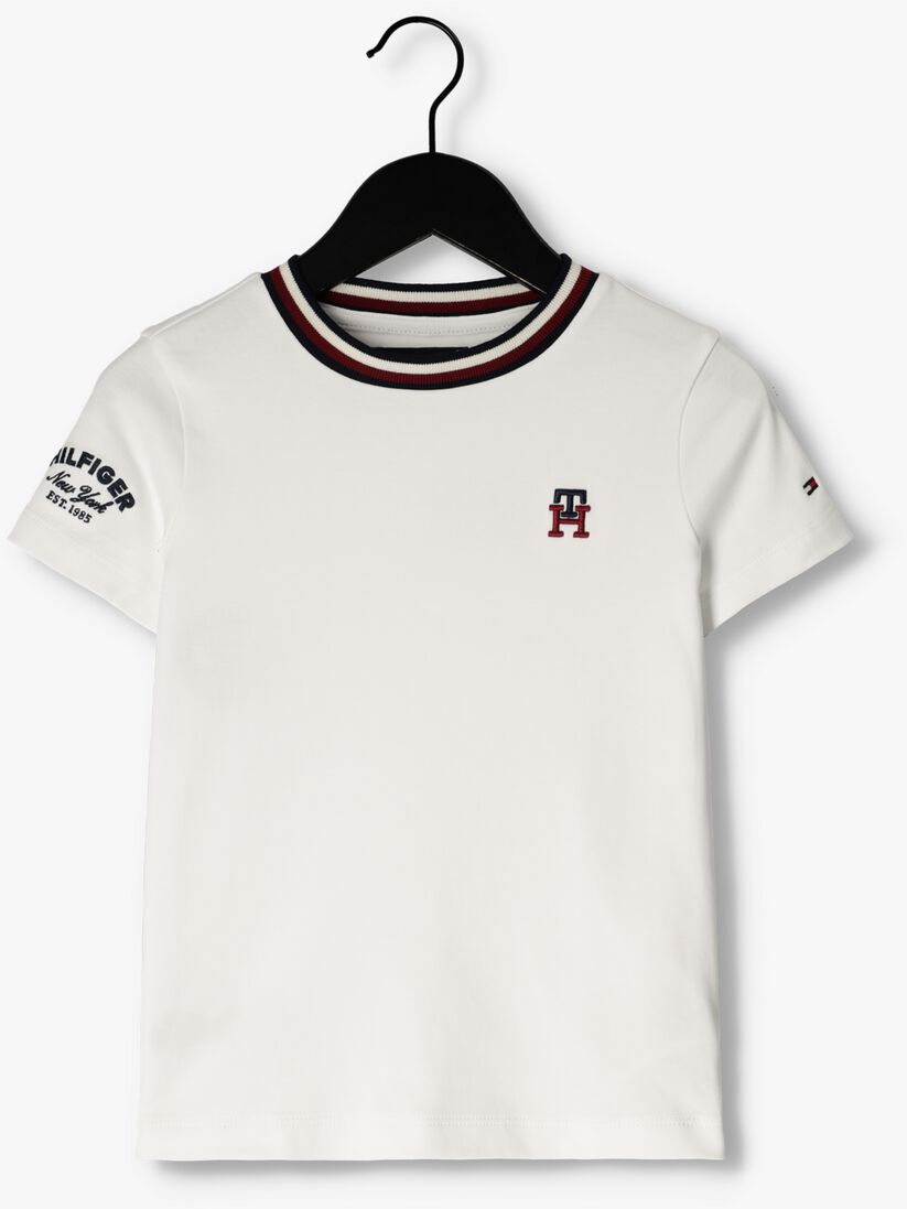 TOMMY HILFIGER witte tommy hilfiger t-shirt multibadge monogram tee s/s