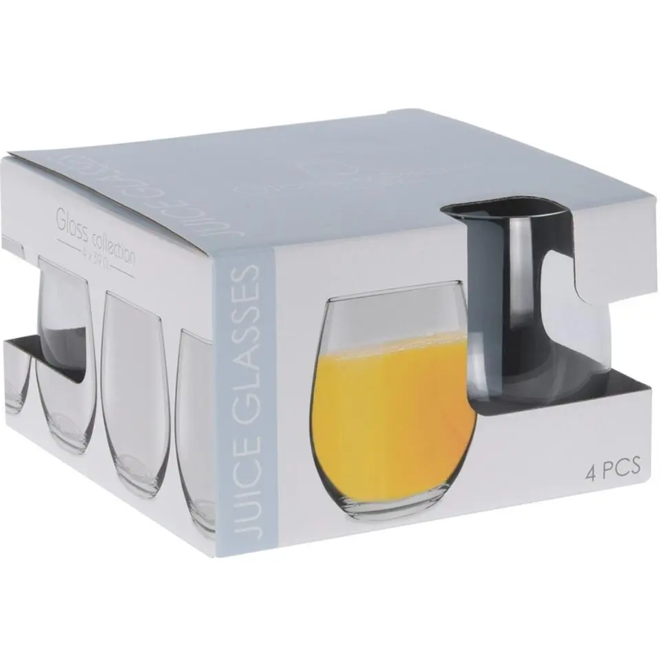 Excellent Houseware luxe sap/waterglazen - 4x stuks - 390 ml