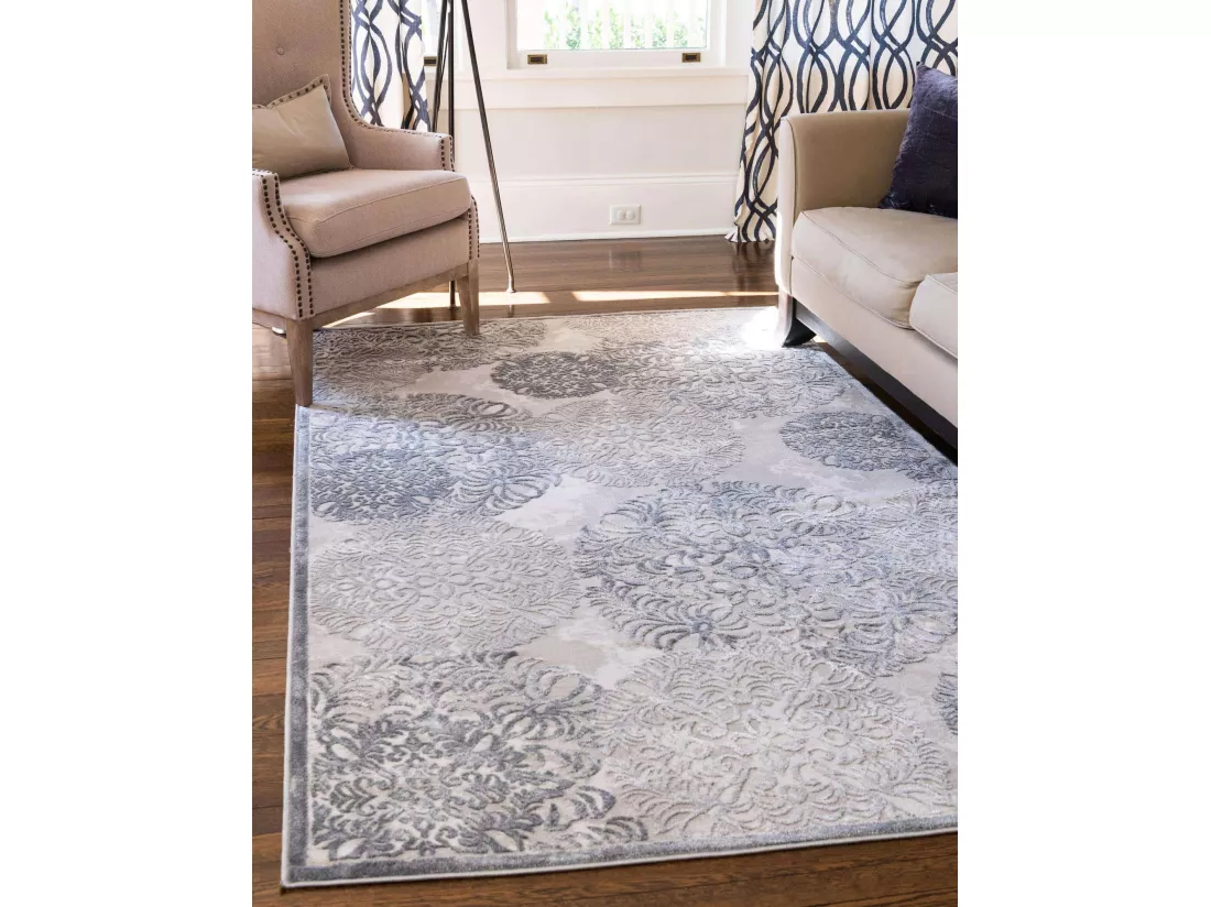 Tapis 185x185 gris Bern Clouds