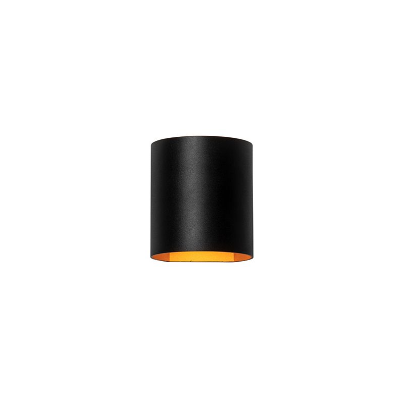 Moderne wandlamp zwart met messing - Sabbio