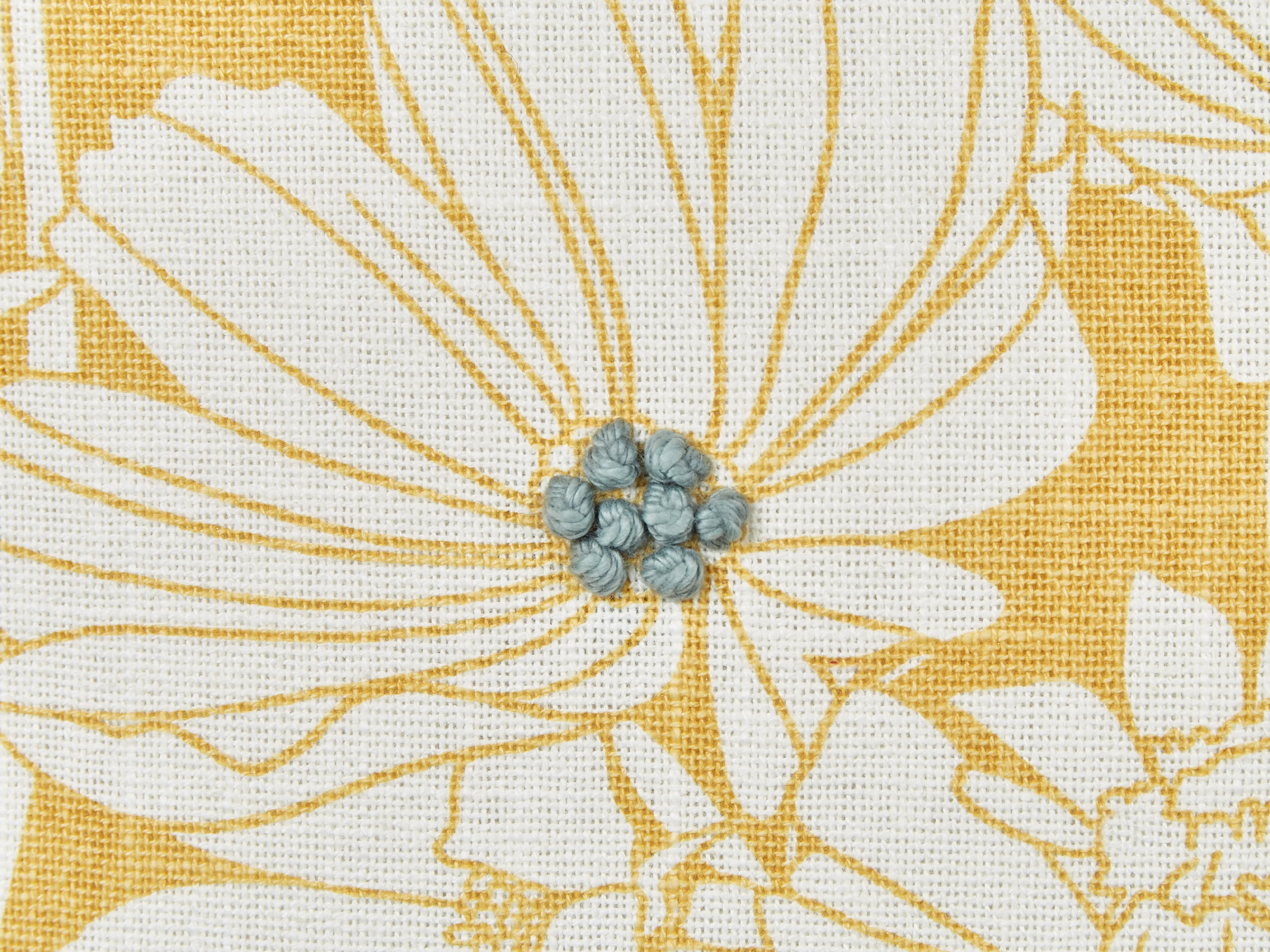 Set van 2 sierkussens SCIRPUS Katoen 45 x 45 cm Geel bloempatroon