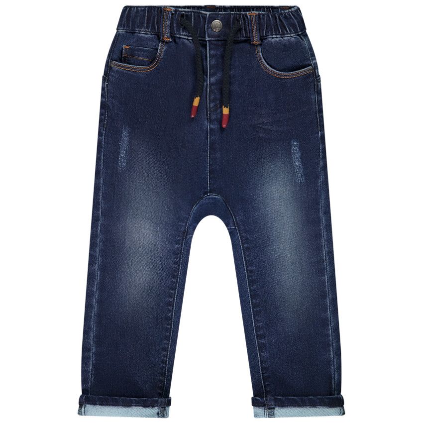 Jean denim like avec broderies pour bébé garçon - Bleu moyen