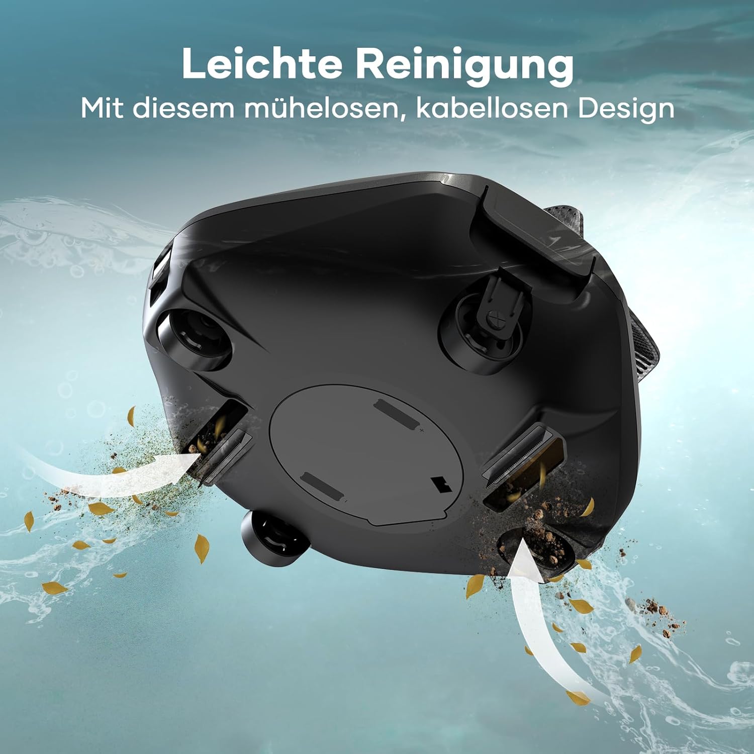 AIPER Poolroboter, Kabellos Poolsauger Akku, Bodensauger mit 90 Min Laufzeit, Automatisches Parken, Dual-Antriebsmotoren & LED-Anzeigen, Ideal für Flachem Boden Pool bis zu 80 m²